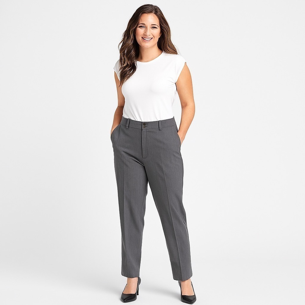 Amii Cropped High Rise Gray Pants Size S